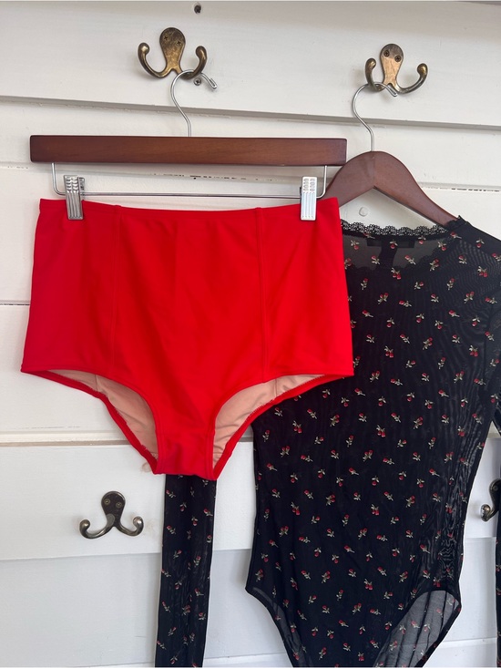 J. Crew Other - J. Crew Coral / Tomato Red High-rise Retro Style Full-Coverage Bikini. S. NWOT.